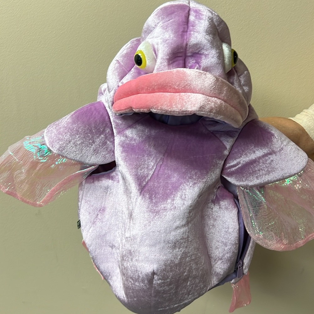 Pink/purple fish baby Halloween costume.  Size 3-6 months but runs large.